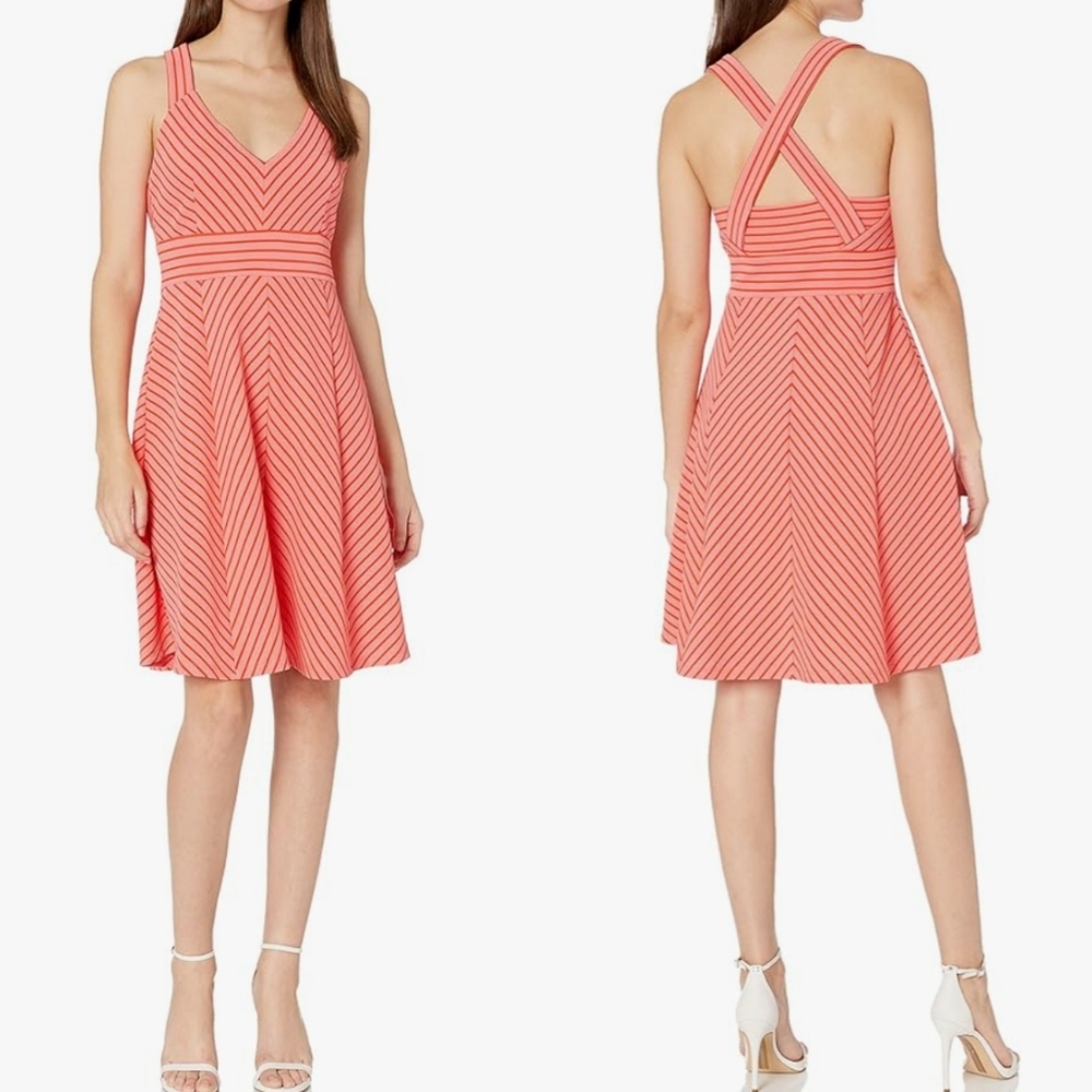 Adrianna Papell Orange Cocktail Dress